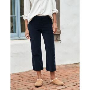 Frank & Eileen Kinsale Corduroy Crop Pants Size 8 Navy Blue 25” Inseam